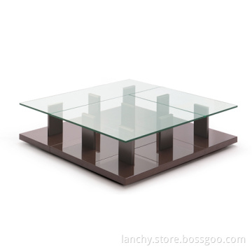 Modern Glass Coffee Table with Tempered Glass Top (TT-TS108ZH)